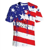 Muška američka američka zastava 3D tiskana majica Ljetne kratke majice kratkih rukava Neovisnost dana