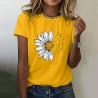 -Hirts za ženske suncokret ljeto majica plus veličina labava bluza vrhova djevojka kratkih rukava kratkih rukava casual tees top bluza