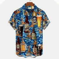 Muška majica Havajska piva kratki rukav tiskani muški odjeća Srednja odjeća Harajuku majica za muškarce