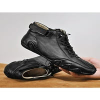 Difumos muškarci prozračne kuke i petlje kožne cipele Lagani okrugli kancelarijski otvor Boot čista crna 9