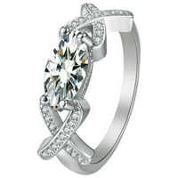Baccoc Pribor personalizirani zircon modni dijamantski dame umetnuti prstenovi konja Kombinacije modnih prstena za oči prstenaste bijele 10