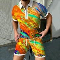 Muške havajske kratke hlače Trackies Postavi kratki rukav kauzalan zip trčanje sportsko odijelo