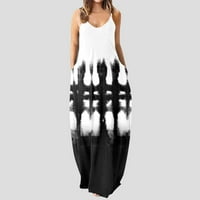 Baycosin haljine za ženska haljina dugačka maxi v izrez slobodna haljina bez rukava Boho Beach Sunderss