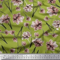Soimoi Zelena svilena tkanina breskva cvjetna tiskana tkanina širom