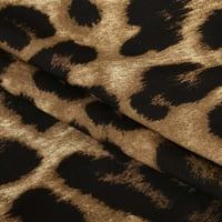 Zanvin Fall Haljine Clearence, Ležerni Leopard Ispis Duga haljina V-izrez Labavi haljina dugih rukava