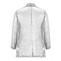 Jyeity pada dugi rukav kaput kardigan bluza fleece jakna žene srebrne veličine m