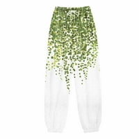 Meke pamučne sportske pantalone za žene za žene Ljeto cvjetno tiskovina od tiskane elastične struine rastezanje Jogger Hlače Duksele Green Sizel