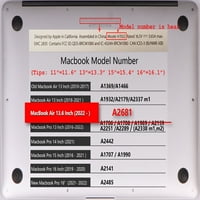 Kaishek Hard Case kompatibilan macbook air s. Poklopac + crna tastatura, crvena serija 0192