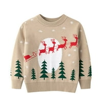Dječja dukserica Dječaci Dječaci Djevojke Božićni Cartoon Jesen Zima Topli pleteni džemper s dugim rukavima