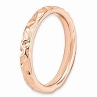 Sterling srebrni izraz za slaganje ružičasti prsten - veličina 8