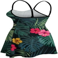 HIBISCUS Cvjetni tropski drizonski uzorak Ženska ljetna haljina na plaži Sunny tiskani mini bez rukava