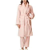 Lovskoo Flannel pidžama za žene Set Trendy Ležerne prilike zadebljane plišane pidžame Termalno zimsko