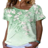 Prednji prošli ženski Bohemian Casaul ljetne majice brodski vrat labavi tunik bluze Vintage cvjetni