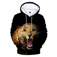 Cheetah 3D duksevi Muškarci Žene Unise Dukseri Hot Print Animal s kapuljačom Ležerne prilike za dečka Djevojka Proljeće Jesen Crno pulover Odjeća