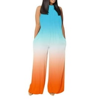 Plus size Jumpsuits za žene bez rukava široke noge Spaghetti Strap posteljina Rompers Casual Beach Gradient