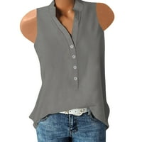 Zakon sada! Himeway majice za žene Trendi ljetni ženski tiskani rubne bez rukava - Ležerna košulja ružičaste S