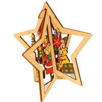 Viseći od plafonske ukrase za božićne ukrase pet šiljastih zvjezdanih zvona ukrasa božićno drvo prozor rezbarenje na drhtavim privjesnim suzama na aukciji