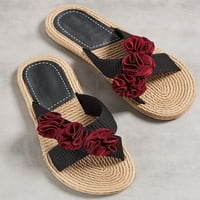 Žene ravne cvijeće papuče cvjetne plažne papuče sklizne na modnim papučama ravna otvorena nožna prva