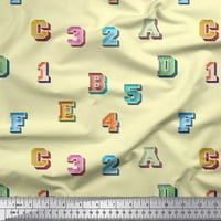 Soimoi modalni satenski tkanini brojevi i abecede Tekst ispisano tkaninsko dvorište široko