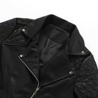 Ženske jakne Y2K Solid Boja kratki kožni kožni kožni džepovi kožni motociklistički jakni kaput