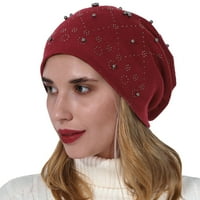 Dame šeširi Čvrsta boja Dvostruki sloj pamuk pamučni pulover zimske topljene pletene za glavu za sunčanje ugodne moderne pokrivaljke