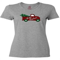 Inktastic Merry Božićni kamion Red Buffalo sa drvećom ženska majica