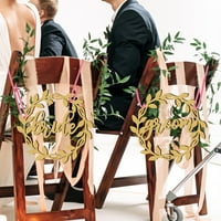 Štetni skup vjenčanica znakovi europski stil rustikalni drveni šupljini ukras ukrasni DIY mladenki stolica