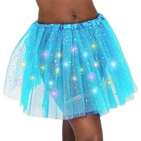Biayxms Women Cosplay Shining Kratka haljina, mrežasta zvjezdana lampica za osvjetljenje princeze slatka plesna suknja za zabavu Helloween