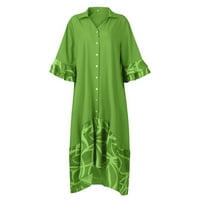 Zelene žene Ležerne rublje Ljetne haljine Proljetni patchwork boho cvjetni ruffle maxi haljina xl