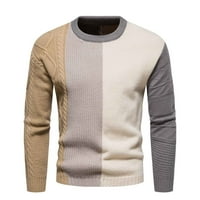 Aueooeo Muška modna jesen i zimski džemper pulover donji pleteni pleteni boju blokirajući mušku čišćenje džempera vruća prodaja