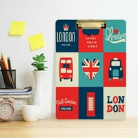 Cartoon London British zastava autobus Engleska Lightboard Tvrdborska oprema za njegu drveta i povucite za standardno pismo
