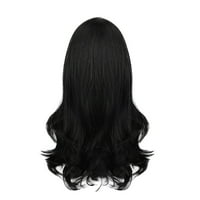 HGW perike za žene ljudske kose brazilske modne kovrčava perike žene visoka sintetička perika crna dugačka