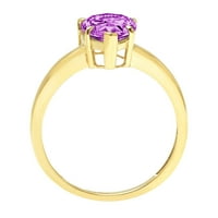 1. CT sjajan krug Clear Simulirani dijamant 18K žuti zlatni pasijans prsten sz 3.5