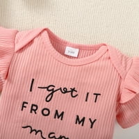 Meseci dečji dečji odeæu meseci devojke Ljeto odijelo Pismo Ispisuje novorođenče kratkih rukava Top kratke hlače ružičasta