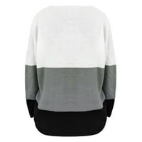 Zzwxwb džemperi za žene Žene Ležerne prilike od pulover s pulover V-izrezom Dugi rukavi Duks bijeli