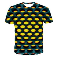 Košulje za muškarce 3D Novelty 3D tiskana Crewneck kratki rukav Summer Casual Bluza Majica Žuta L