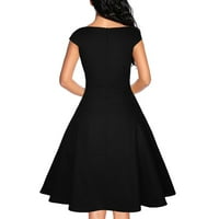 BEEYASO Žene okrugli vrat Kratki rukav Ljetne haljine za žene Print High Squist Ležerne prilivne labave ženske haljine crna m