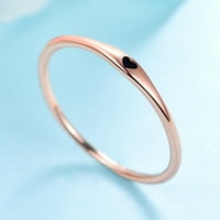 Sterling Rose Gold Jednostavan Carve Heart Wedding Band Spackible Obećaj prsten za njenu veličinu 5-10