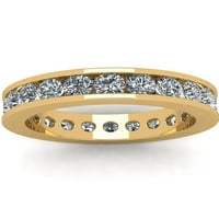 Prirodno 2,25ct okrugli rez Diamond Classic Channel Set Ženska godišnjica vjenčana vječna vječna prstena od 14k žuto zlato F VS2