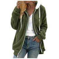 Ženska jakna s kapuljačom dolje Slim Fit Green XL