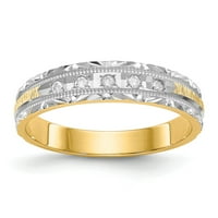 14k žuti zlatni prsten za vjenčanje Diamond okrugli AA kvalitet Trio dame