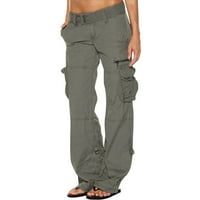 Xysaqa ženske baggy teretni hlače, tanki ljetni elastični struk Y2K široke pantalone za noge casual