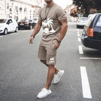 Tobchonp Muška odjeća Vintage O izrez Majica s kratkim rukavima Majica Labavi kratke hlače Summer Sports Beach Suits Coontos Curtos