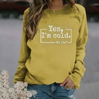 Da, hladno me 24: dukserica Ženska dukserica Y2K vrhovi dugih rukava posada pulover slovo pisma ispisane