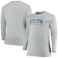 Muške fanatike marke Heathere Sive Indianapolis Colts Big & visoka praksa majica s dugim rukavima