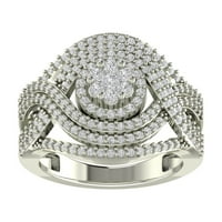 Araiya 14k bijeli zlatni dijamantski koktel prsten za žene, veličine 8.5