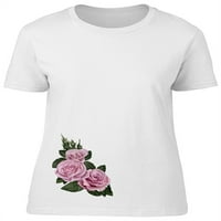 Tri ružičaste ruže, vintage prirodne majice žene -Image by shutterstock, ženska XX-velika
