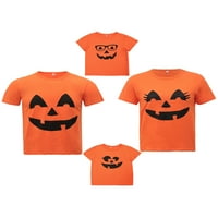 Peyakidsaa Halloween majica za roditelje-dijete, ležerne pukotine, pulover kratkih rukava