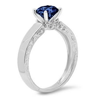 1.06ct okrugli rez plavi simulirani tanzanite 14k bijelo zlatni godišnjica za angažman prsten veličine 8,75