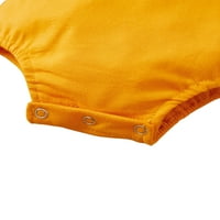 Novorođenska beba Halloween Outfits nasmijana bundeva print dugih rukava okrugli vrat Playsuit + šešir jesenski bodysuit žuta smiješna lica 3-mjesec